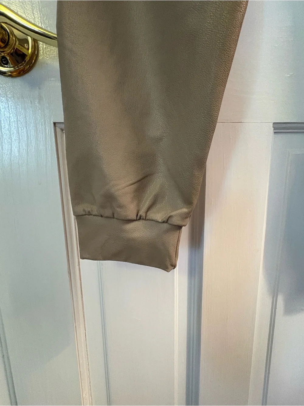 Commando Womens Sand Faux-Leather Jogger Pants- NWT Large